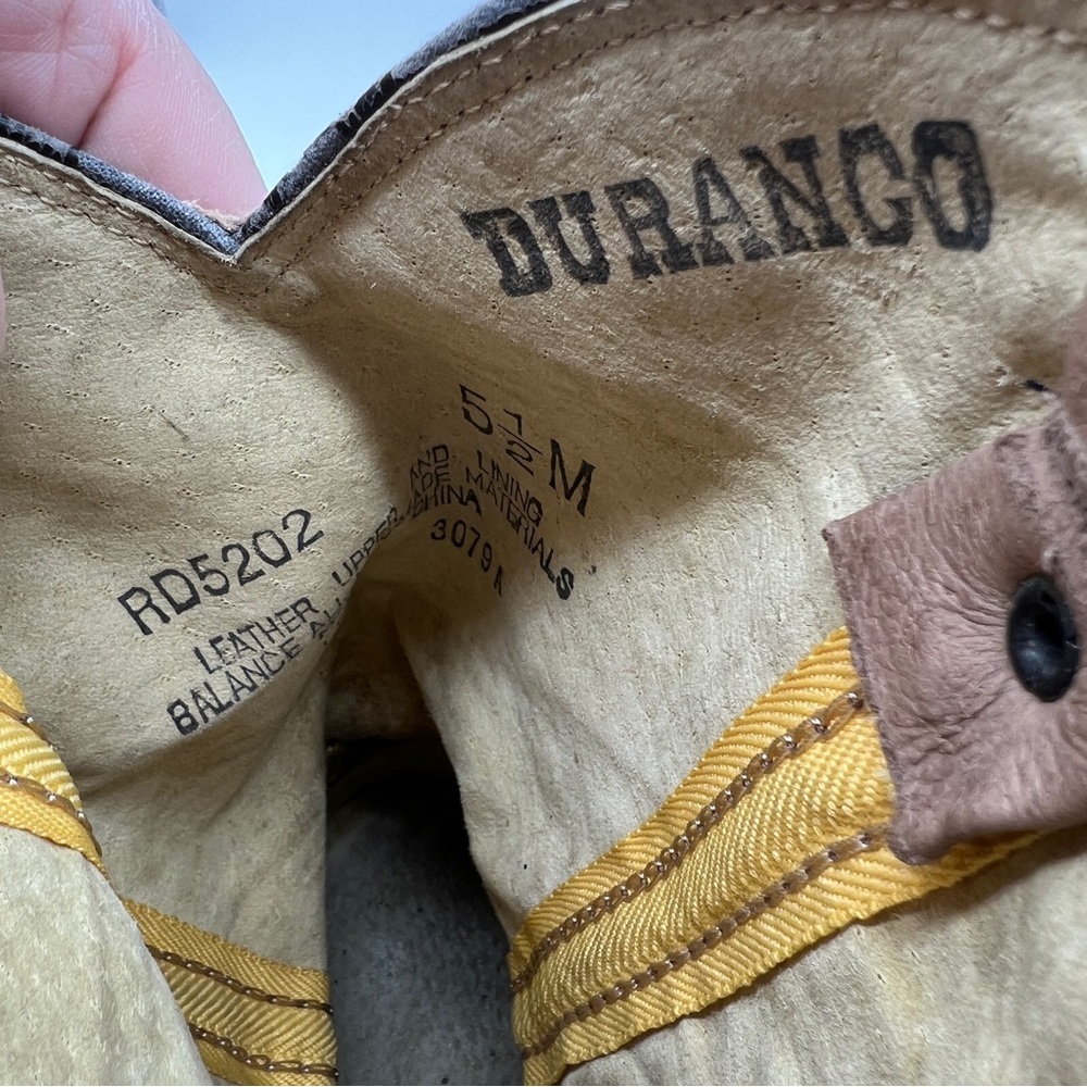 Women's Durango Western Boots Size 5 1/2 Tassels Brown Metal Tip - Picture 10 of 13